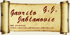 Gavrilo Jablanović vizit kartica